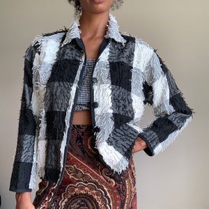 Black and white plaid vintage jacket